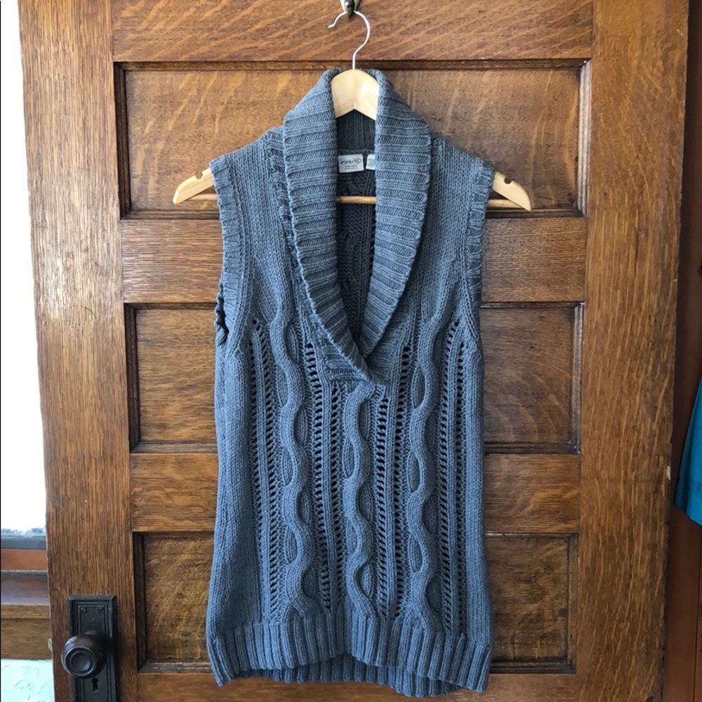 Gray sweater vest